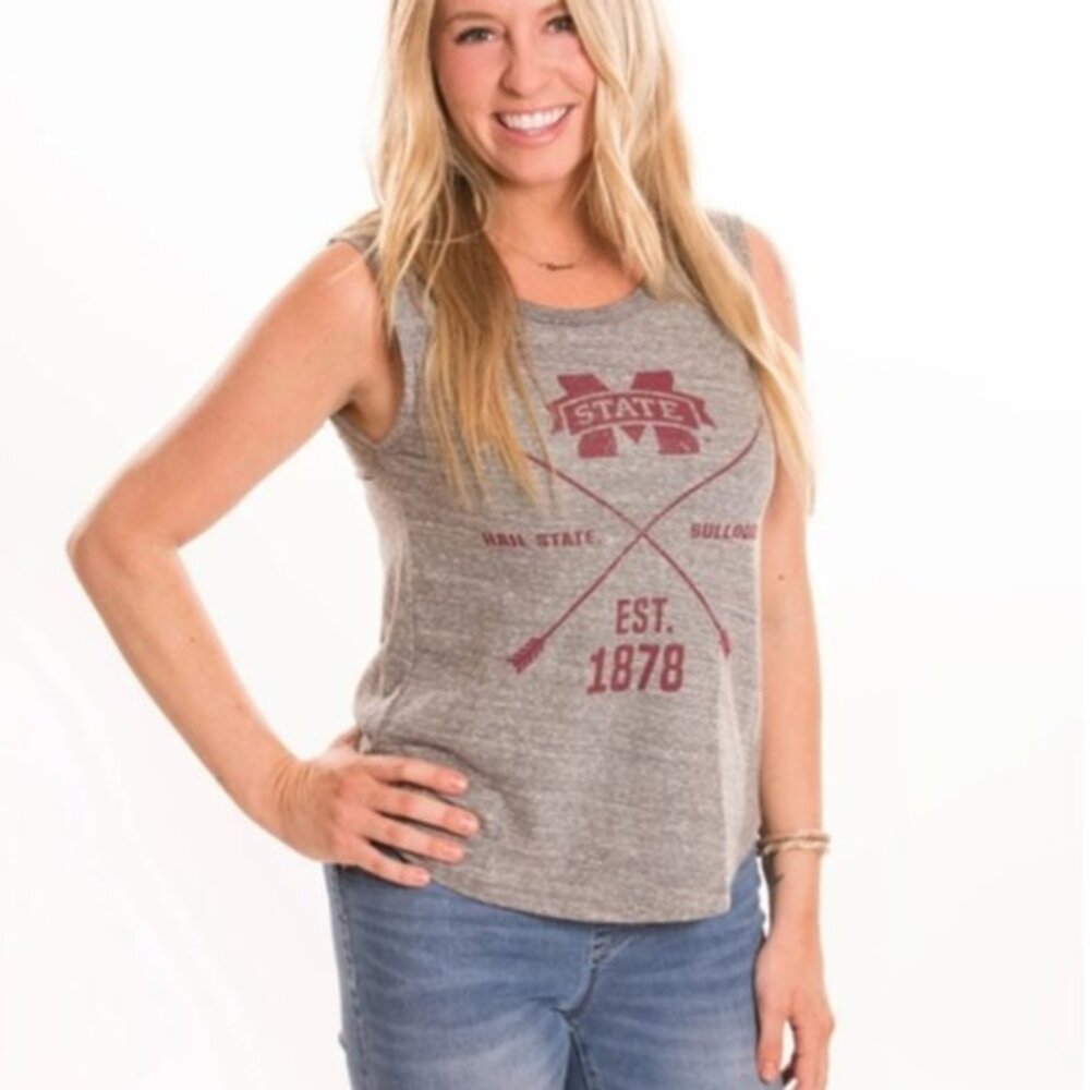 Alma Mater Women’s Muscle Tank Top in Medium.